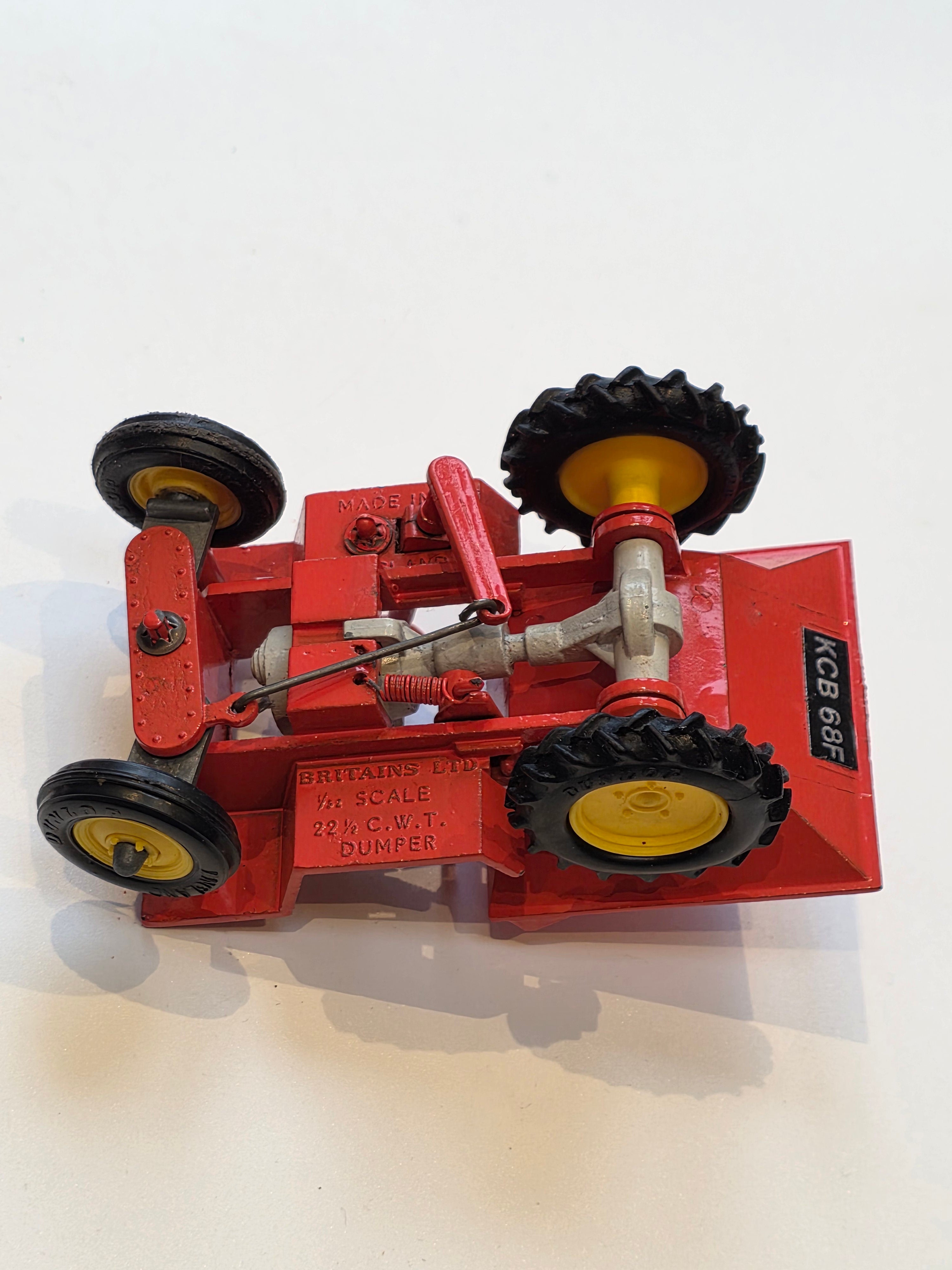 1960s Rare 1:32 Britains 9670 FARM WINGET 22.5 C.W.T. DUMP TIPPER SKIP TRUCK RED