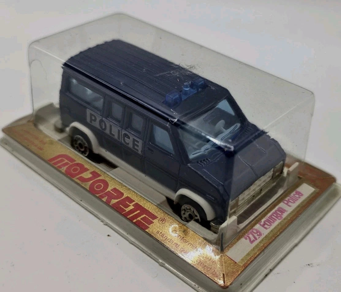 Majorette Vintage No 279 Police Fourgon Van Mint In Blister Pack Unopened