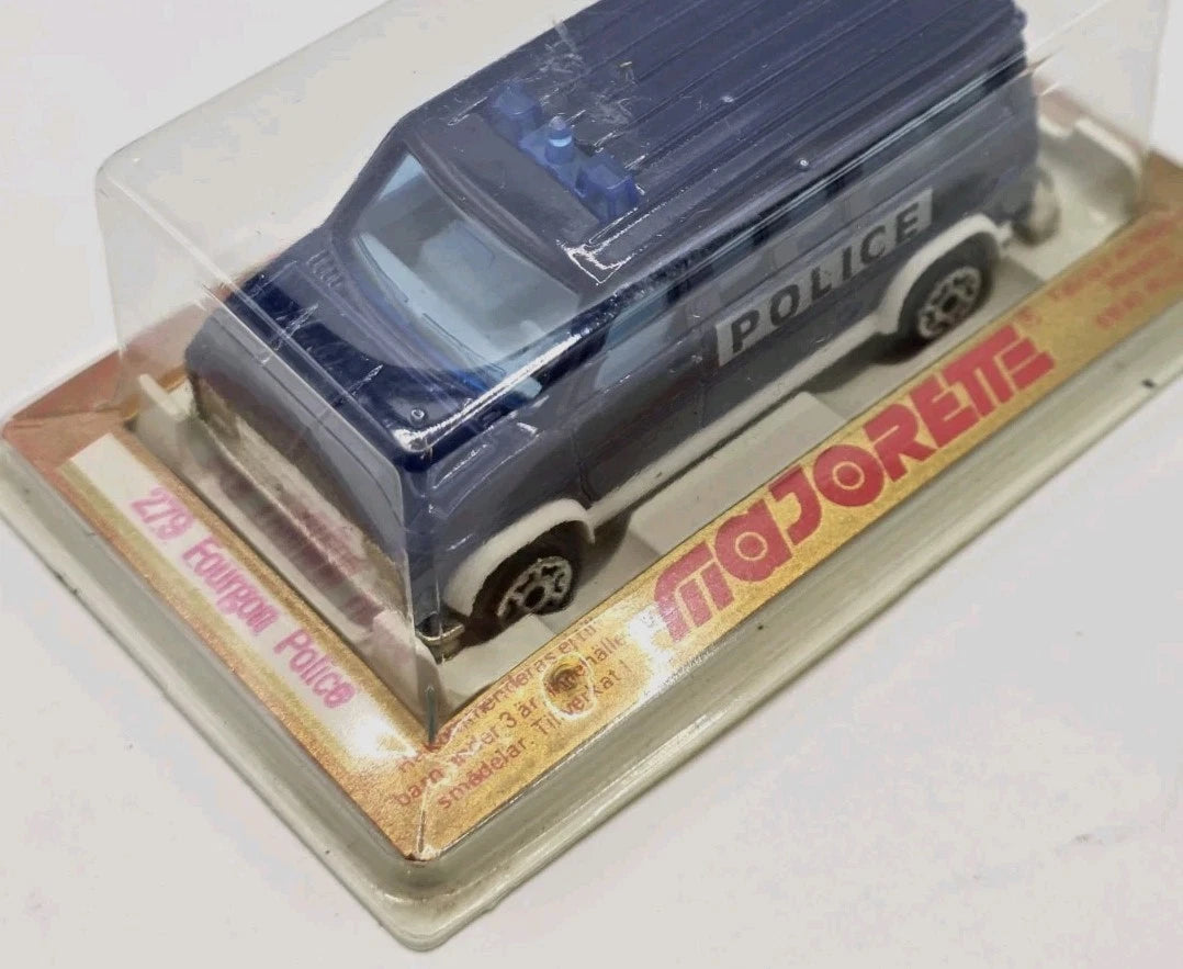 Majorette Vintage No 279 Police Fourgon Van Mint In Blister Pack Unopened