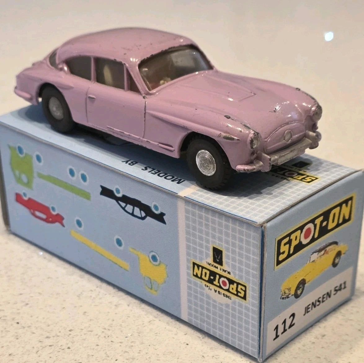 Spot On JENSEN 541 No 112 Vintage Rare Lilac 1:42 Scale model Original 1960