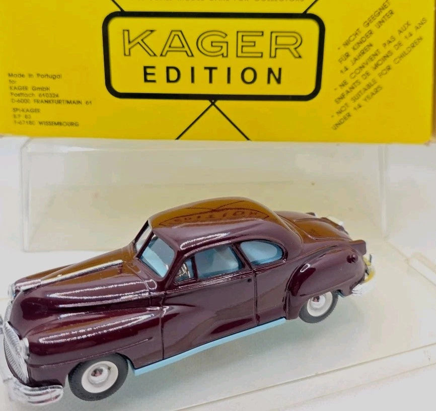 Kager Desoto 2 door brown 1:43 Made In Portugal Mint In Box 1990s Detailed Model