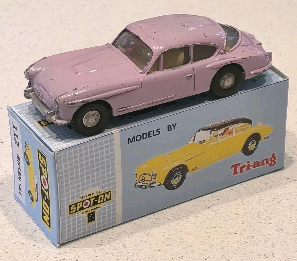 Spot On JENSEN 541 No 112 Vintage Rare Lilac 1:42 Scale model Original 1960