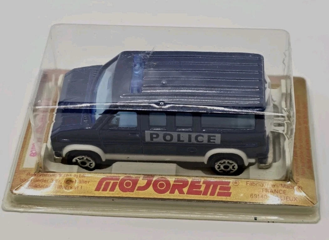 Majorette Vintage No 279 Police Fourgon Van Mint In Blister Pack Unopened