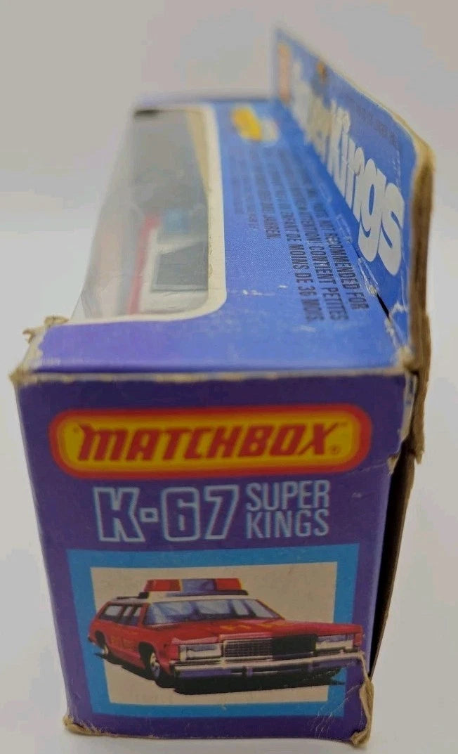 Matchbox Superkings K67 Dodge Monaco 'Fire Chief ' Rare Black Roof Tan Boot MIB