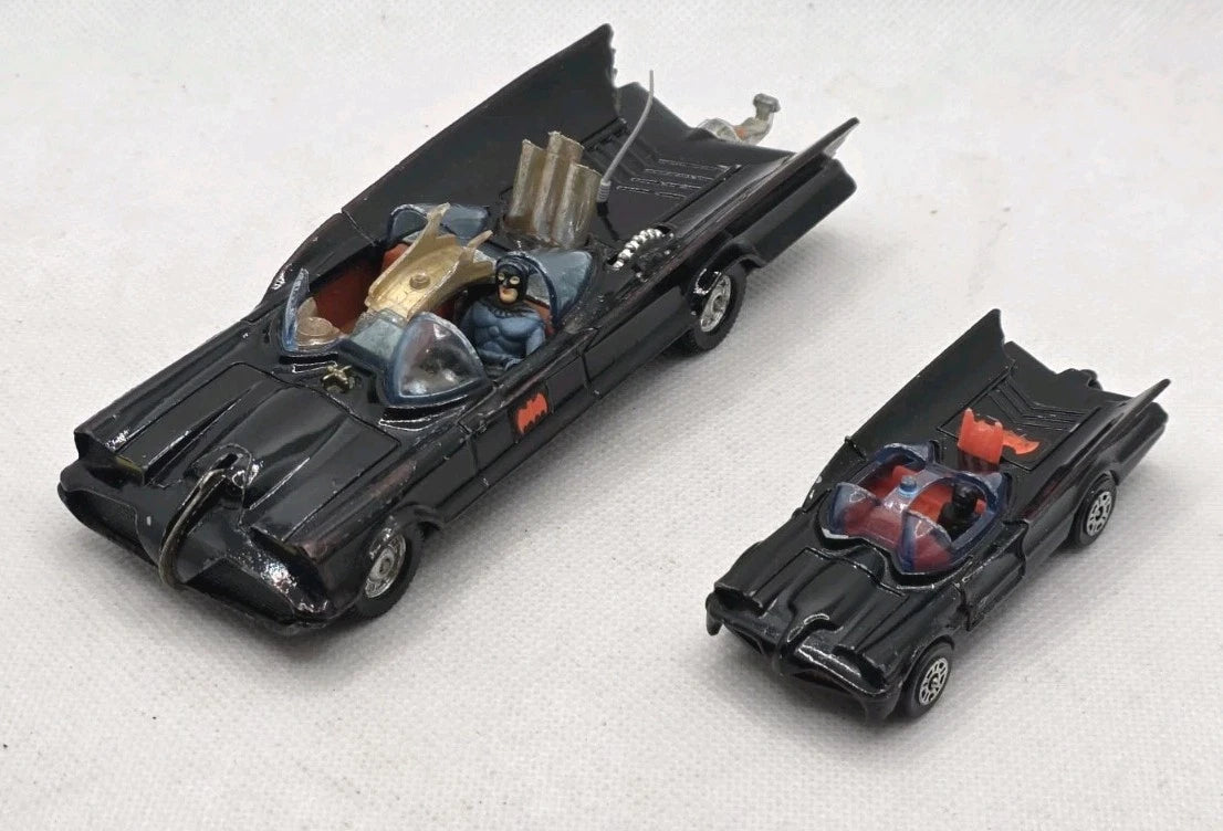 Corgi Toys Batmobile Original No 267 With Figure + Corgi Juniors Batmobile Gc