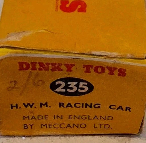 1950's Dinky Toys 235 H.W.M Racing F1 Car Vgc Boxed