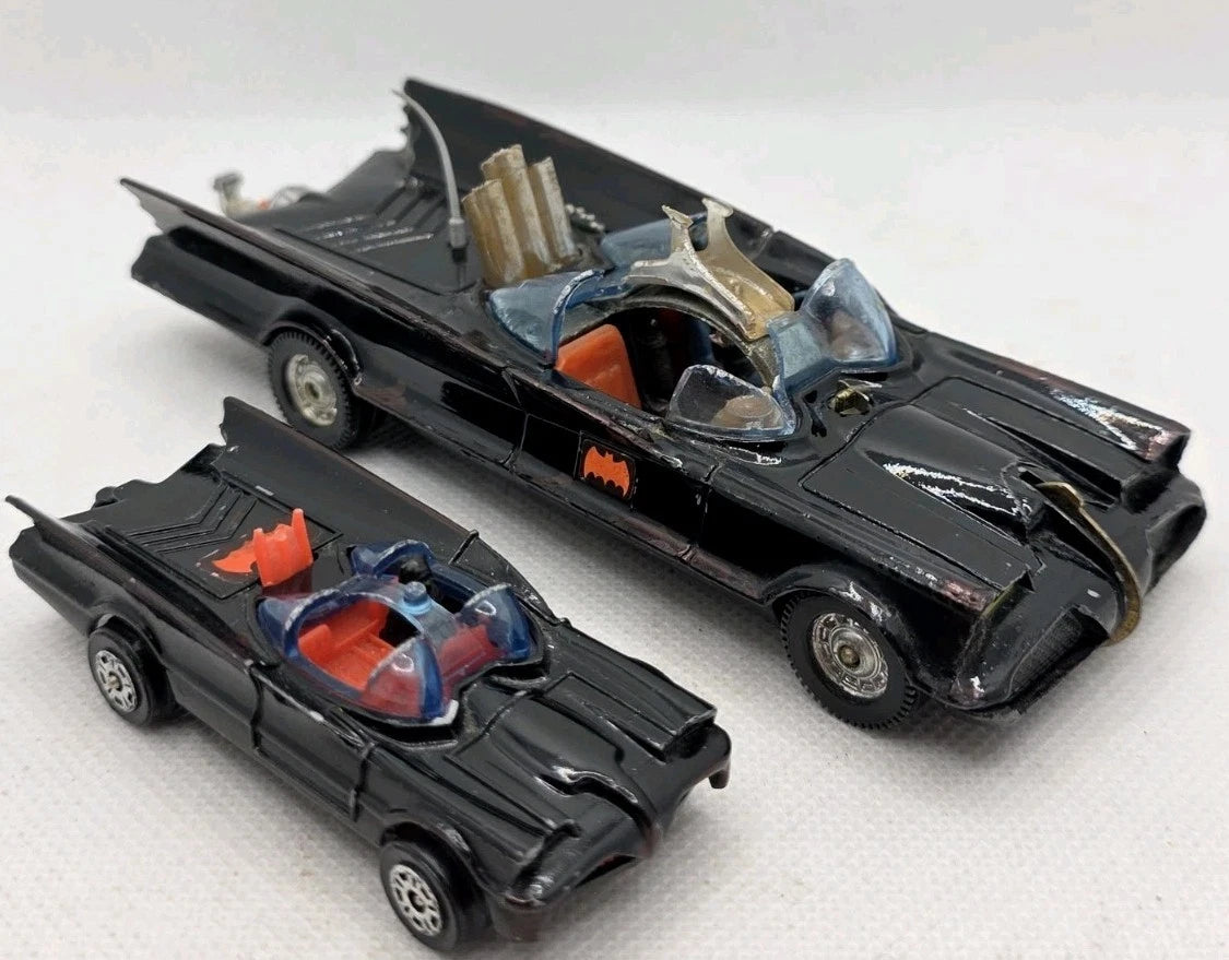 Corgi Toys Batmobile Original No 267 With Figure + Corgi Juniors Batmobile Gc
