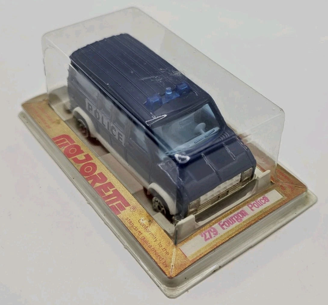 Majorette Vintage No 279 Police Fourgon Van Mint In Blister Pack Unopened