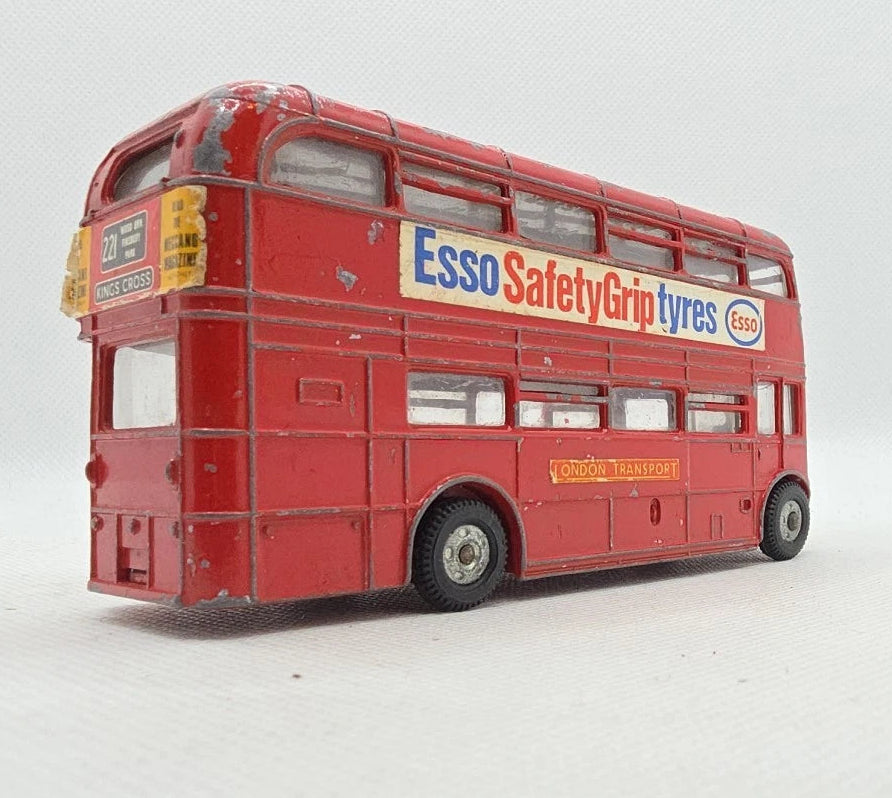 Dinky Toys 289 Routemaster Bus - Esso Safety Grip Tyres Route No 221 Playworn Original 1970s Model