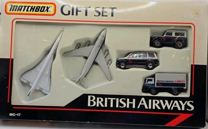 Matchbox Diecast Aeroplane & Car Gift Set MC-17 British Airways Mint Boxed 1990